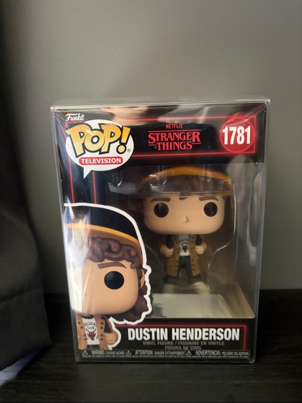Funko Pop! Dustin Henderson in Brown Coat and Yellow Headband